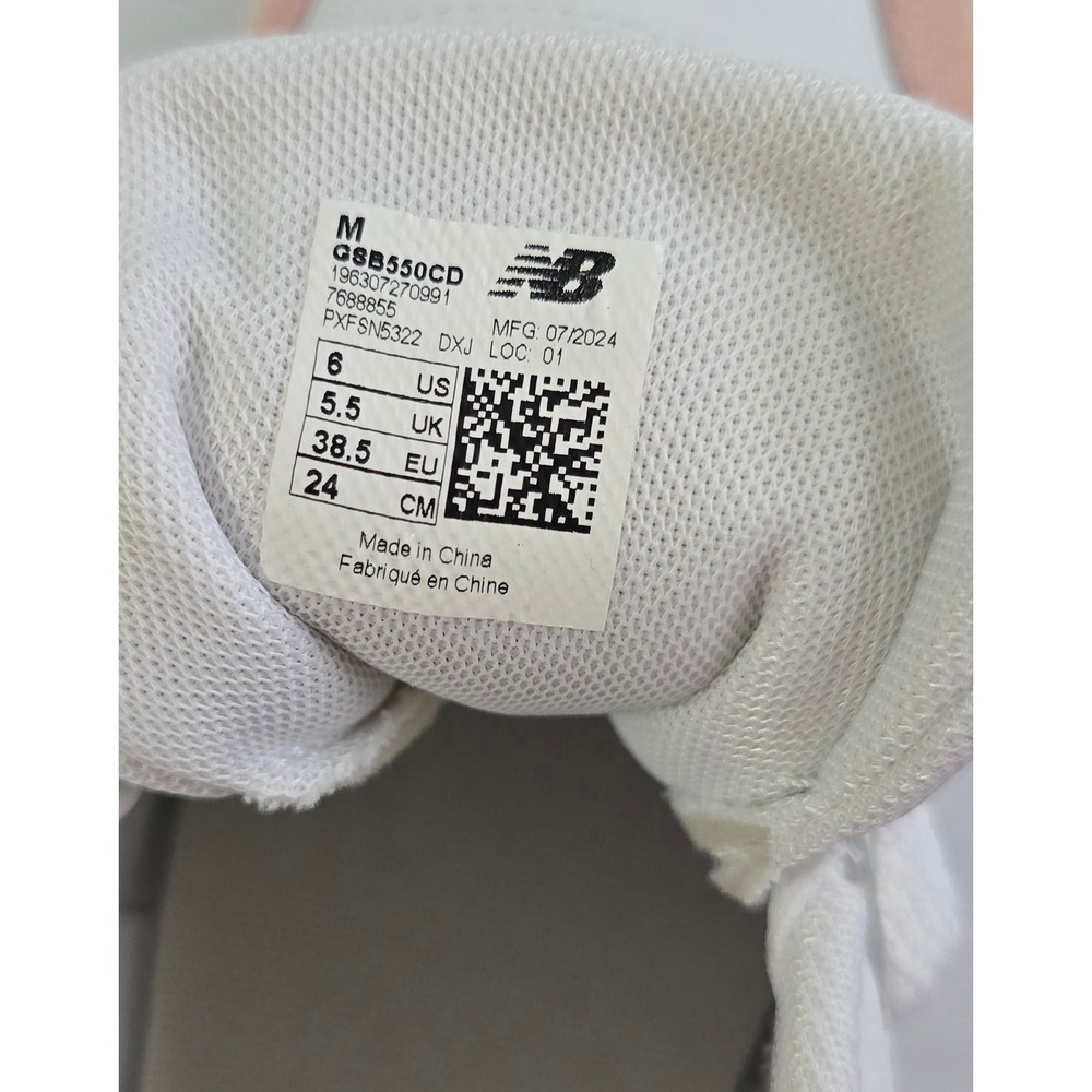 New Balance 550 White Pink Sneakers GSB550CD Womens 7.5 Kids 6 Low Top NWOT - Picture 15 of 15
